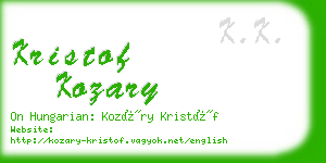 kristof kozary business card